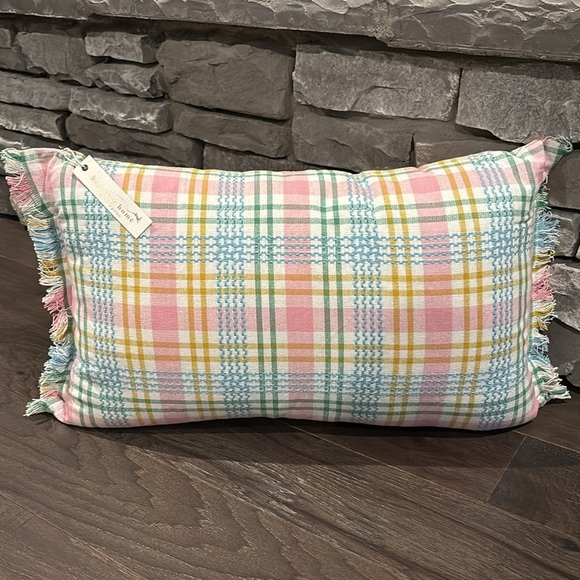 Hop On In Rectangle cotton embroidered pillow,zipper,down alternative,fringe - Picture 5 of 9